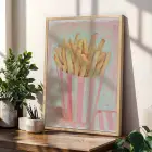 Pop-Art Lezzet Üçlüsü Doğal Ahşap Çerçeveli 3lü Tablo Seti