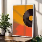 Retro Ritimler ve Soyut Gün Batımı Beyaz Çerçeveli 3lü Ahşap Tablo Seti