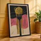 Eğlenceli Retro Sanat Koleksiyonu Siyah Çerçeveli 3lü Ahşap Tablo Seti