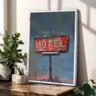 Retro Dağlar Pencere Manzarası Beyaz Çerçeveli 3lü Ahşap Tablo Seti
