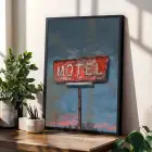Retro Dağlar Pencere Manzarası Siyah Çerçeveli 3lü Ahşap Tablo Seti
