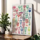 Canlı Retro Parti Seti Beyaz Çerçeveli 3lü Ahşap Tablo Seti