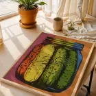 Canlı Pop Art Graffiti Seti Doğal Ahşap Çerçeveli 3lü Tablo Seti