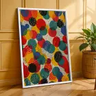 Canlı Pop Art Graffiti Seti Beyaz Çerçeveli 3lü Ahşap Tablo Seti