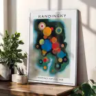 Kandinskyden Dinamik Soyut Formlar Beyaz Çerçeveli 3lü Ahşap Tablo Seti
