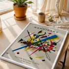 Kandinsky Ekspresif Soyutlamalar Beyaz Çerçeveli 3lü Ahşap Tablo Seti