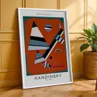 Kandinsky Ekspresif Soyutlamalar Beyaz Çerçeveli 3lü Ahşap Tablo Seti