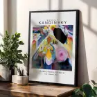 Kandinsky Ekspresif Soyutlamalar Siyah Çerçeveli 3lü Ahşap Tablo Seti