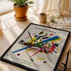 Kandinsky Ekspresif Soyutlamalar Siyah Çerçeveli 3lü Ahşap Tablo Seti