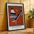Kandinsky Ekspresif Soyutlamalar Siyah Çerçeveli 3lü Ahşap Tablo Seti