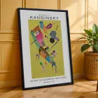 Kandinsky Canlı Soyut Set Siyah Çerçeveli 3lü Ahşap Tablo Seti