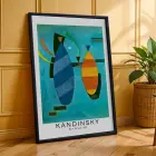 Kandinsky Sanat Mirası Koleksiyonu Siyah Çerçeveli 3lü Ahşap Tablo Seti