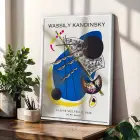 Kandinsky Soyut Renk Oyunları Beyaz Çerçeveli 3lü Ahşap Tablo Seti