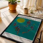 Kandinsky Soyut Renk Oyunları Siyah Çerçeveli 3lü Ahşap Tablo Seti