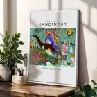 Kandinsky Rengarenk Soyut Üçlü Set Beyaz Çerçeveli 3lü Ahşap Tablo Seti