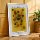 Kandinsky Rengarenk Soyut Üçlü Set Beyaz Çerçeveli 3lü Ahşap Tablo Seti