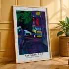 Kandinsky Soyut Geometrik Set Doğal Ahşap Çerçeveli 3lü Tablo Seti