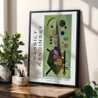 Kandinsky Soyut Geometrik Set Siyah Çerçeveli 3lü Ahşap Tablo Seti