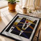 Kandinsky Soyut Geometrik Set Siyah Çerçeveli 3lü Ahşap Tablo Seti