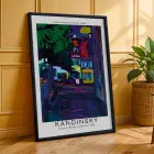 Kandinsky Soyut Geometrik Set Siyah Çerçeveli 3lü Ahşap Tablo Seti