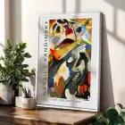 Kandinsky Eserleri Sanat Seti Beyaz Çerçeveli 3lü Ahşap Tablo Seti