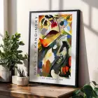 Kandinsky Eserleri Sanat Seti Siyah Çerçeveli 3lü Ahşap Tablo Seti