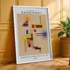 Kandinsky Soyut Sanat Koleksiyonu Beyaz Çerçeveli 3lü Ahşap Tablo Seti
