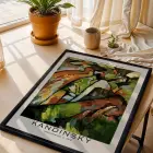 Kandinsky Soyut Sanat Koleksiyonu Siyah Çerçeveli 3lü Ahşap Tablo Seti