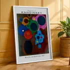 Kandinsky Soyut Renk Kompozisyonları Beyaz Çerçeveli 3lü Ahşap Tablo Seti
