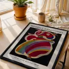 Kandinsky Soyut Renk Kompozisyonları Siyah Çerçeveli 3lü Ahşap Tablo Seti
