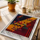 Kandinsky Sanat Seçkisi Beyaz Çerçeveli 3lü Ahşap Tablo Seti
