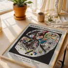 Kandinsky Soyut Dinamik Kompozisyonlar Doğal Ahşap Çerçeveli 3lü Tablo Seti