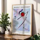 Kandinsky Soyut Dinamik Kompozisyonlar Doğal Ahşap Çerçeveli 3lü Tablo Seti