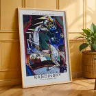 Kandinsky Soyut Dinamik Kompozisyonlar Doğal Ahşap Çerçeveli 3lü Tablo Seti