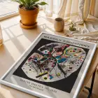 Kandinsky Soyut Dinamik Kompozisyonlar Beyaz Çerçeveli 3lü Ahşap Tablo Seti
