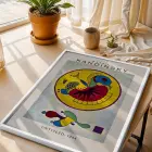 Kandinsky Renkli Soyut Kompozisyonlar Beyaz Çerçeveli 3lü Ahşap Tablo Seti