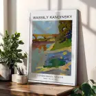 Kandinsky Soyut Duvar Sanatı Beyaz Çerçeveli 3lü Ahşap Tablo Seti