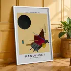 Kandinsky Soyut Duvar Sanatı Beyaz Çerçeveli 3lü Ahşap Tablo Seti