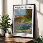 Kandinsky Soyut Duvar Sanatı Siyah Çerçeveli 3lü Ahşap Tablo Seti