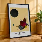Kandinsky Soyut Duvar Sanatı Siyah Çerçeveli 3lü Ahşap Tablo Seti