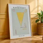 Kandinsky Soyut Geometrik Sanat Doğal Ahşap Çerçeveli 3lü Tablo Seti