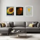 Kandinsky Soyut Geometrik Sanat Beyaz Çerçeveli 3lü Ahşap Tablo Seti