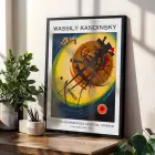 Kandinsky Soyut Geometrik Sanat Siyah Çerçeveli 3lü Ahşap Tablo Seti