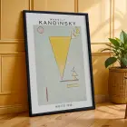 Kandinsky Soyut Geometrik Sanat Siyah Çerçeveli 3lü Ahşap Tablo Seti