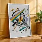 Kandinsky Dinamik Soyutlar Beyaz Çerçeveli 3lü Ahşap Tablo Seti
