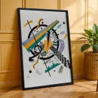 Kandinsky Dinamik Soyutlar Siyah Çerçeveli 3lü Ahşap Tablo Seti