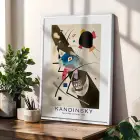 Kandinsky Soyut Kompozisyon Beyaz Çerçeveli 3lü Ahşap Tablo Seti