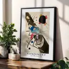 Kandinsky Soyut Kompozisyon Siyah Çerçeveli 3lü Ahşap Tablo Seti