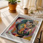 Kandinsky Soyut Dinamikler Beyaz Çerçeveli 3lü Ahşap Tablo Seti