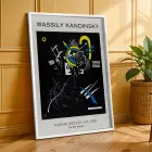 Kandinsky Soyut Dinamikler Beyaz Çerçeveli 3lü Ahşap Tablo Seti